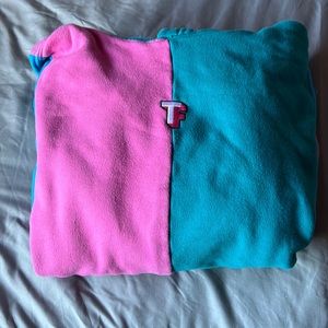 unisex teddy fresh teal blue and pink hoodie